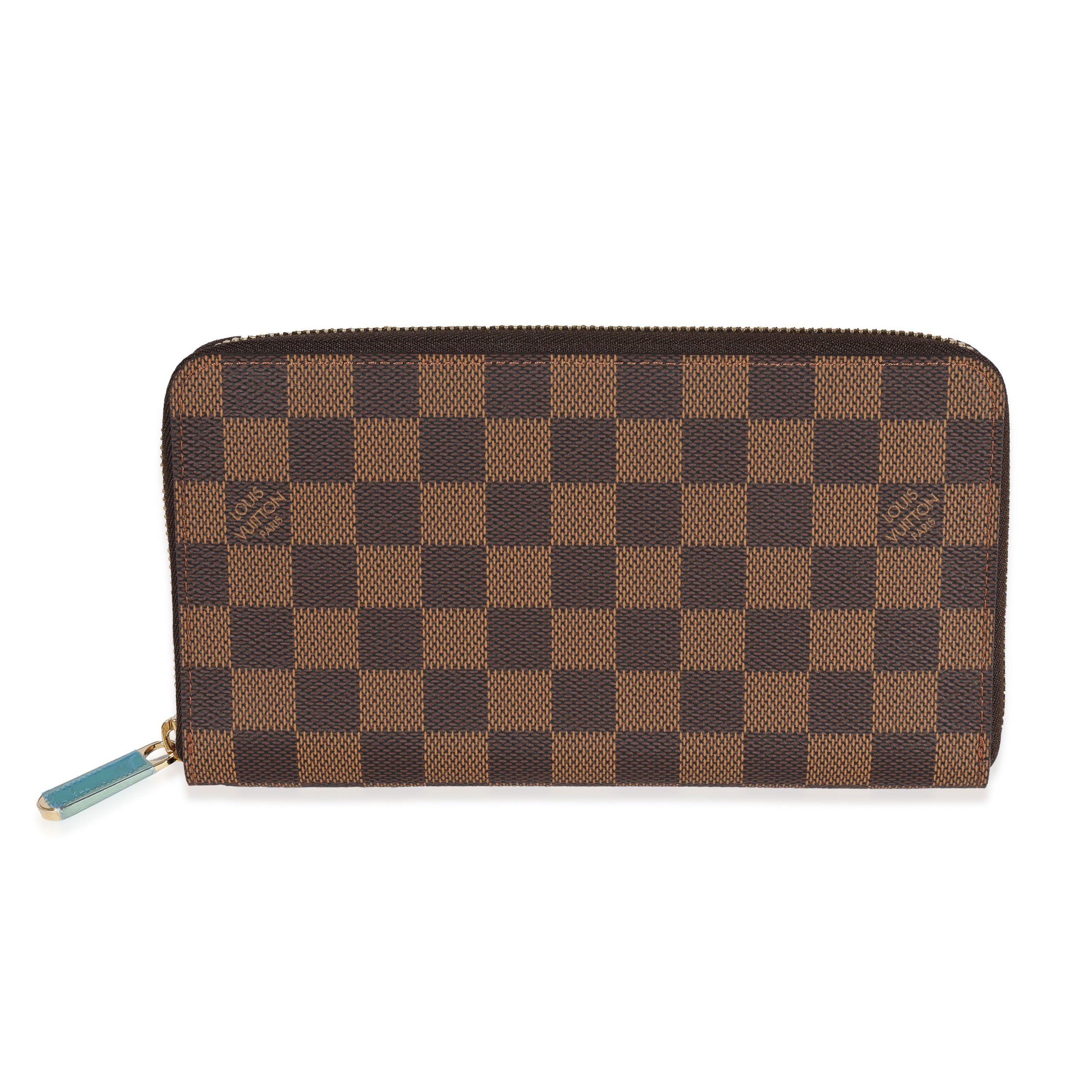 image of Louis Vuitton Damier Ebene Zippy Organizer Wallet in Brown, Women's