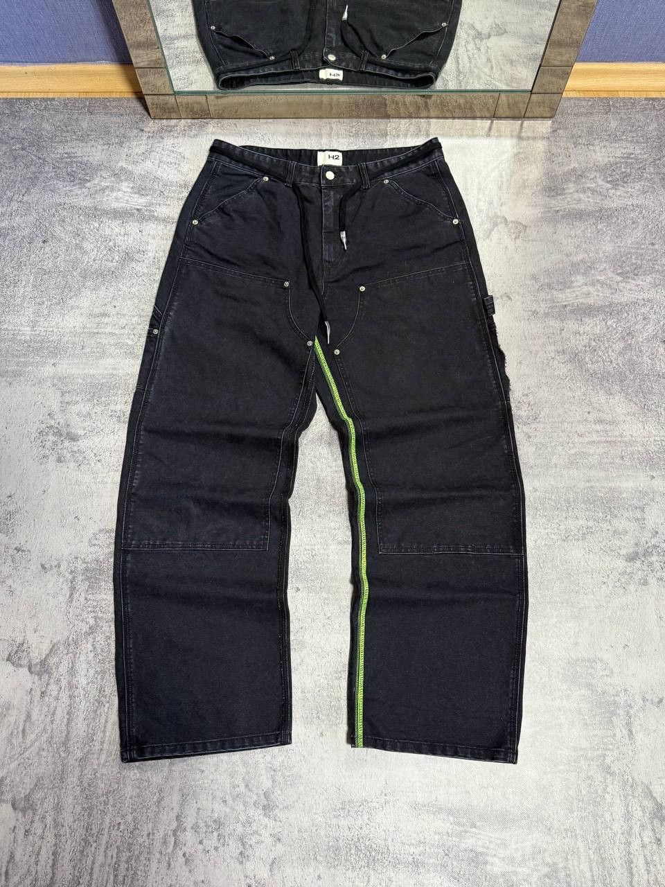 H&M × Heron Preston RARE H&M Heron Preston H2 double knee jeans Size US 34 / EU 50 - 2 Thumbnail