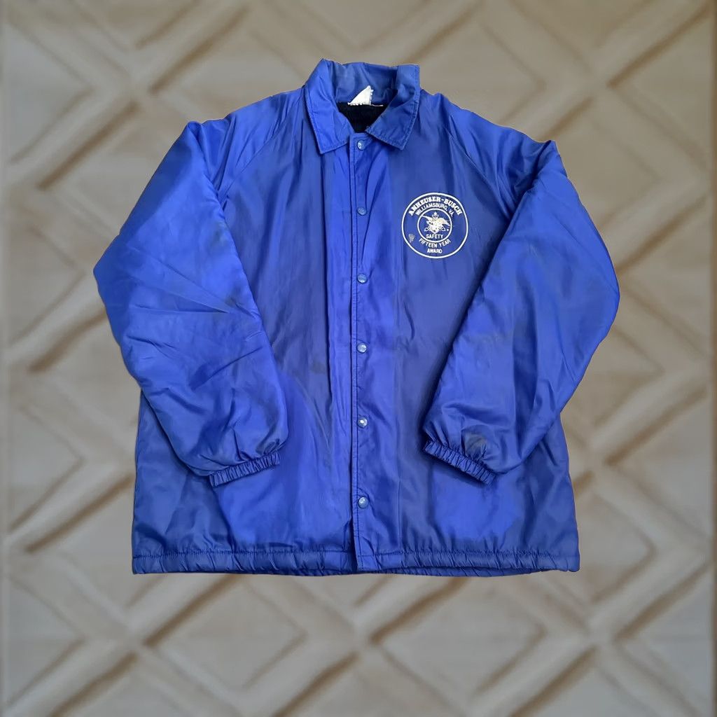 Vintage VINTAGE Anheuser-Busch Jacket Beer 15 Year Safety Award Jacksonville, VA Large Nylon Overcoat Men Blue Jacket L Mens Size US L / EU 52-54 / 3 - 1 Thumbnail