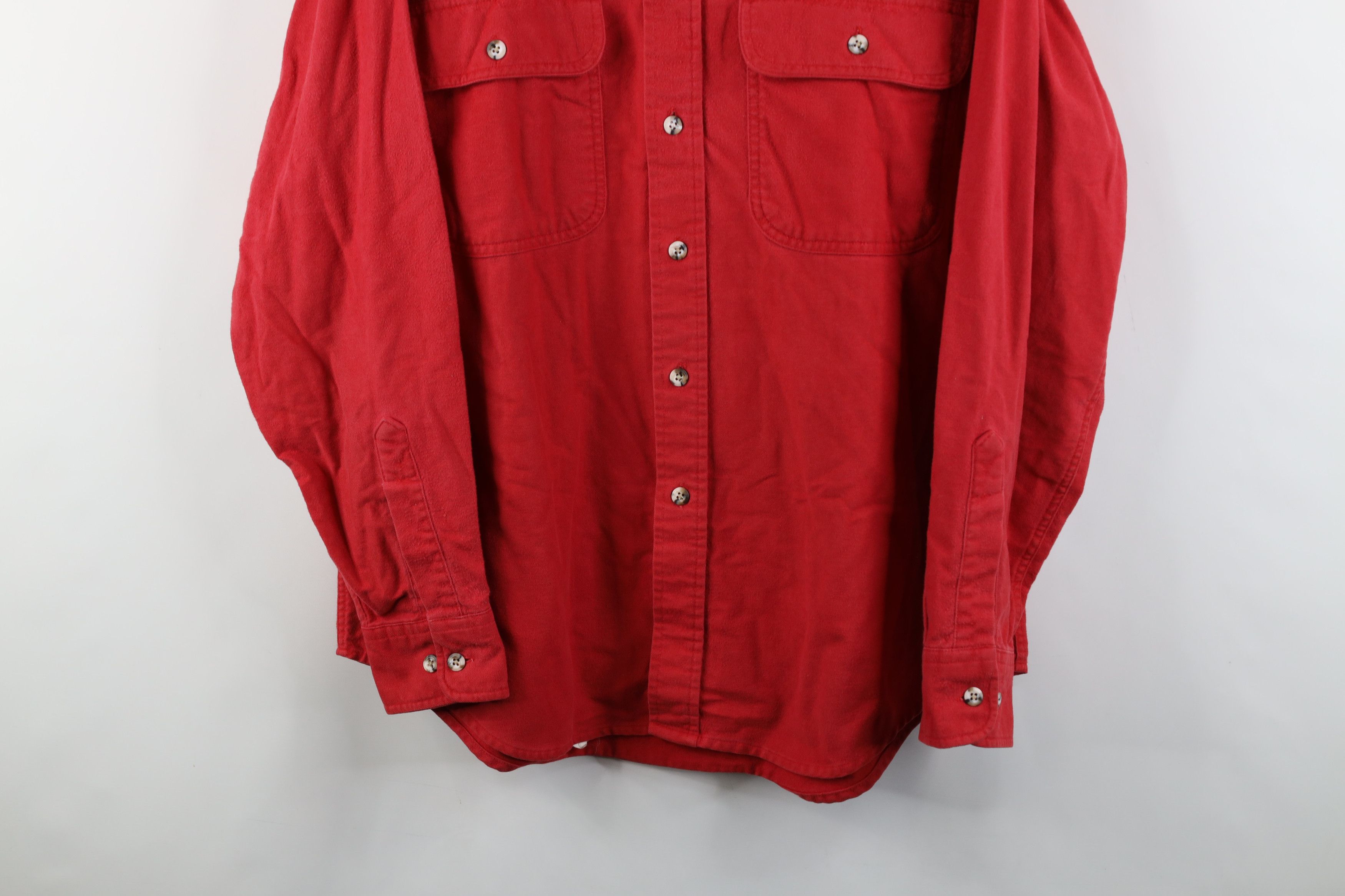 Vintage Vintage 70s Streetwear Cloth Collared Button Shirt Red Size US L / EU 52-54 / 3 - 3 Thumbnail
