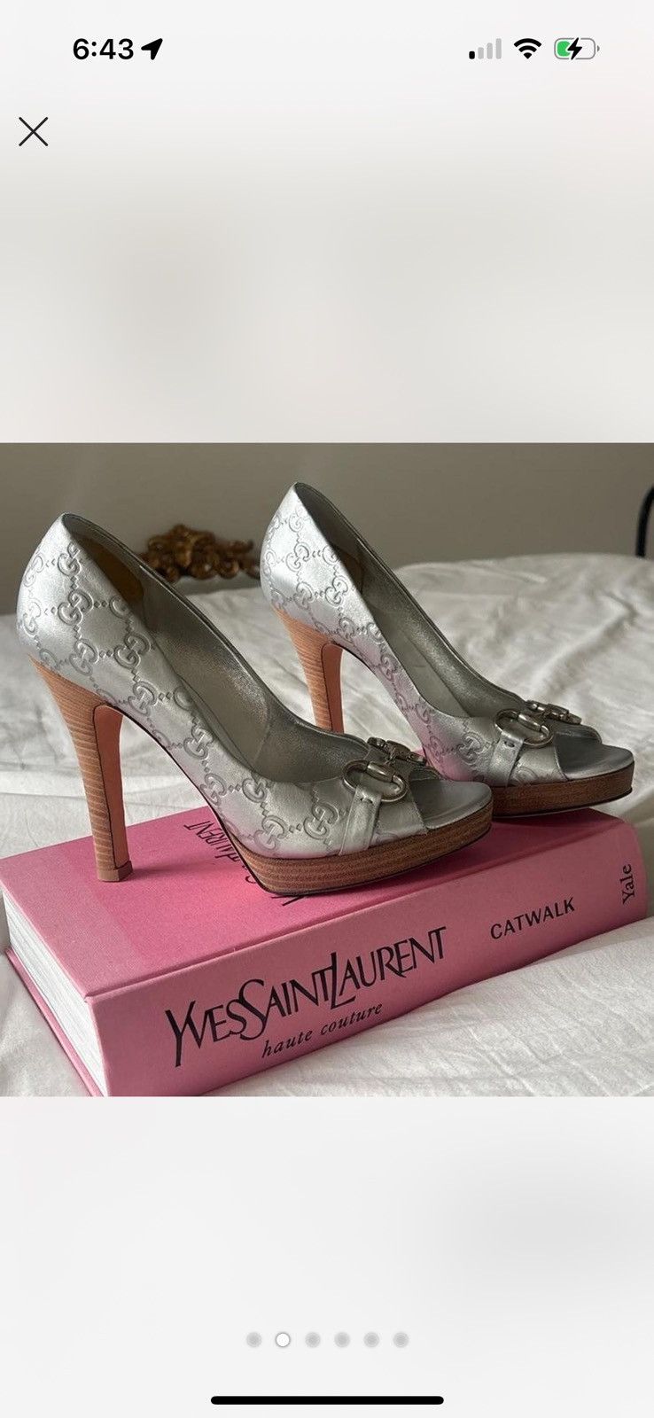 Gucci Vintage Gucci GG monogram peep-toe heels Size US 8.5 / IT 38.5 - 3 Thumbnail