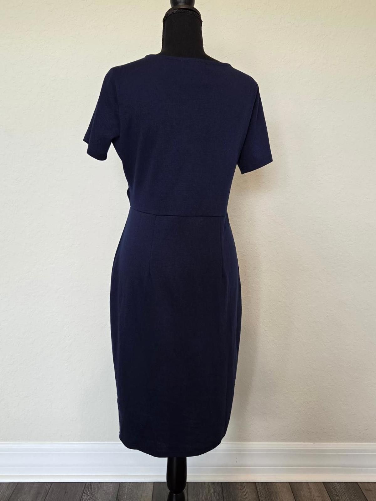 Designer Oxiuly Women's V Neck Slim Ruffle Hem Sheath Dress - NWT Size M / US 6-8 / IT 42-44 - 2 Thumbnail