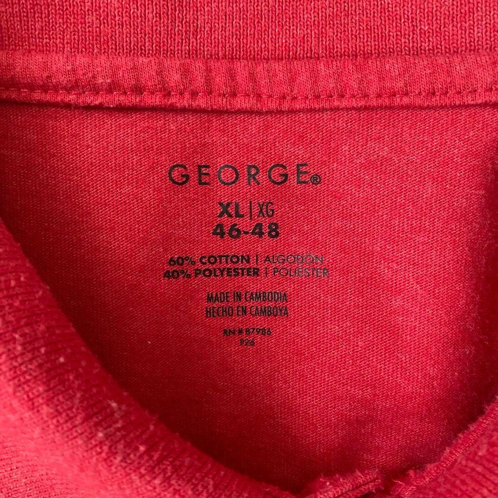 George George men XL cotton blend short sleeve 3 button polo red Size US XL / EU 56 / 4 - 6 Thumbnail