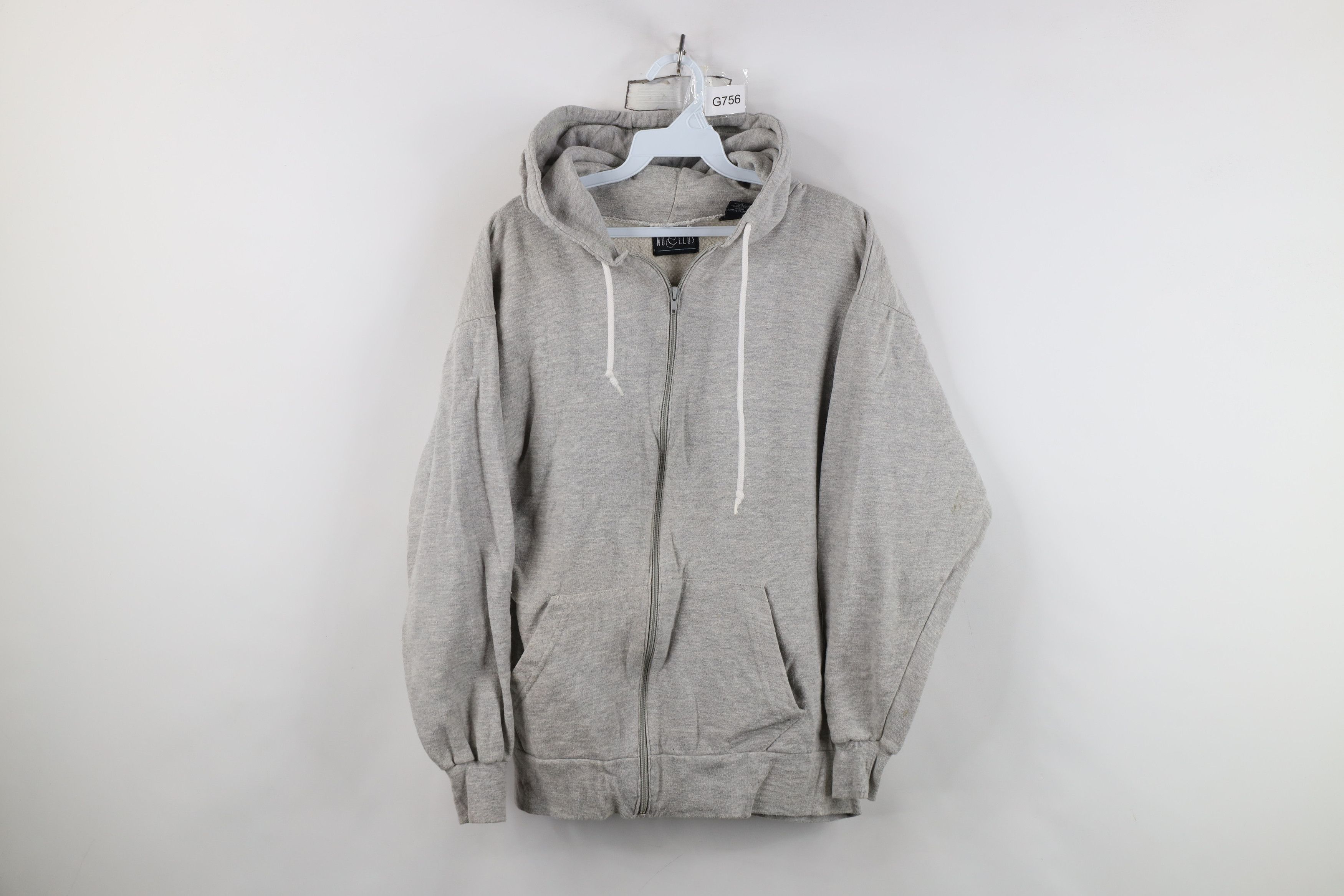 Vintage Vintage 90s Streetwear Blank Full Zip Hoodie Sweatshirt Size L / US 10 / IT 46 - 1 Thumbnail