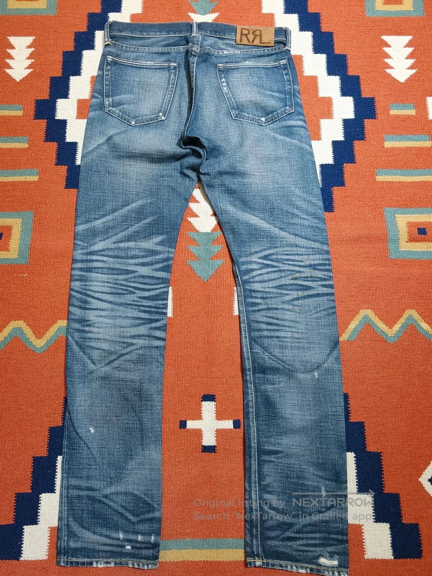 RRL Ralph Lauren RRL Distressed Red Selvedge Denim Jeans. Size US 29 - 2 Thumbnail