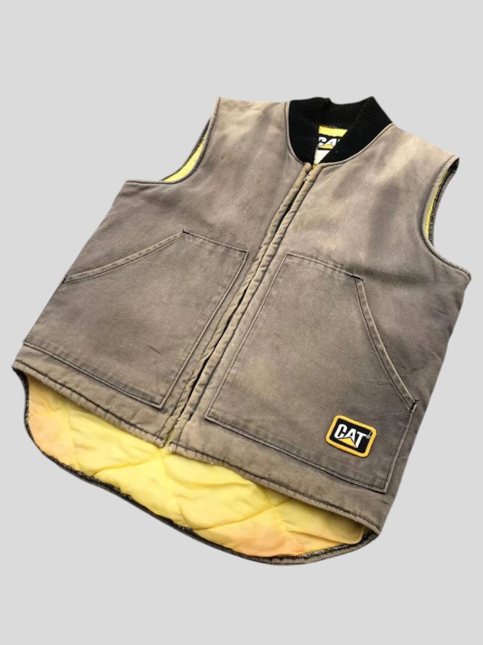 Caterpillar Sunfaded Vintage Caterpillar Duck Canvas Quilted Lined Vest Size US M / EU 48-50 / 2 - 6 Thumbnail