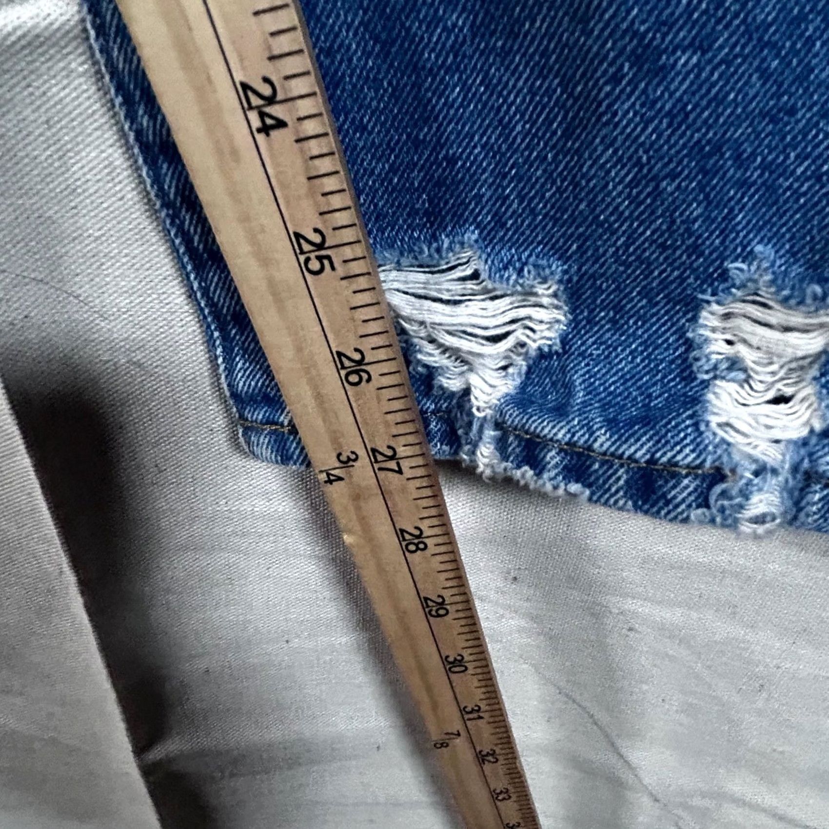 Vintage Current Elliott Jeans Blue High Rise Distressed Straight Leg Size 27 Size 27" / US 4 / IT 40 - 7 Thumbnail