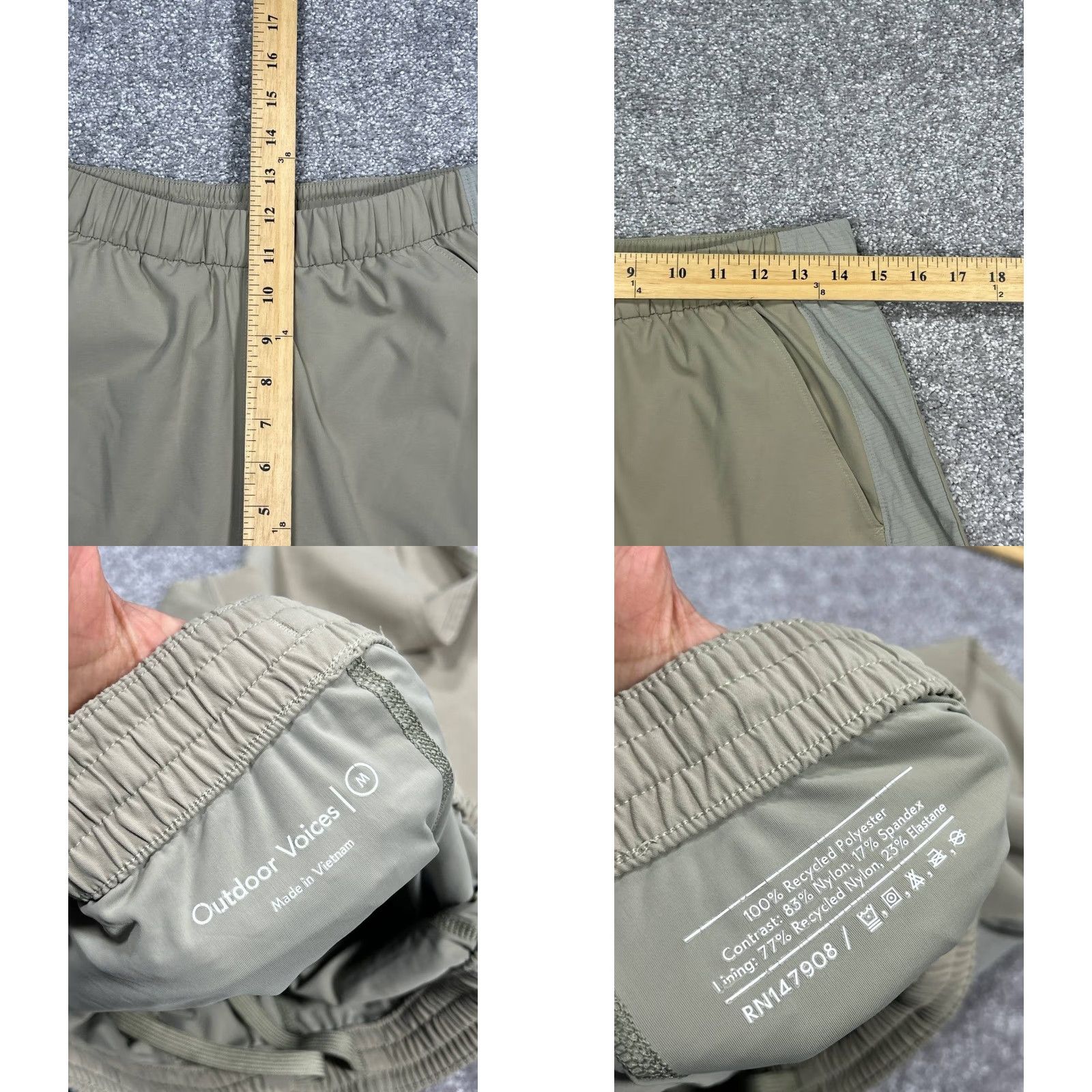 Outdoor Voices Outdoor Voices Shorts Womens M Beige Athletic Built In Liner Running Gym | Solid Nylon Polyester Spandex, Cross Training, 90s? Size 32" / US 10 / IT 46 - 8 Thumbnail