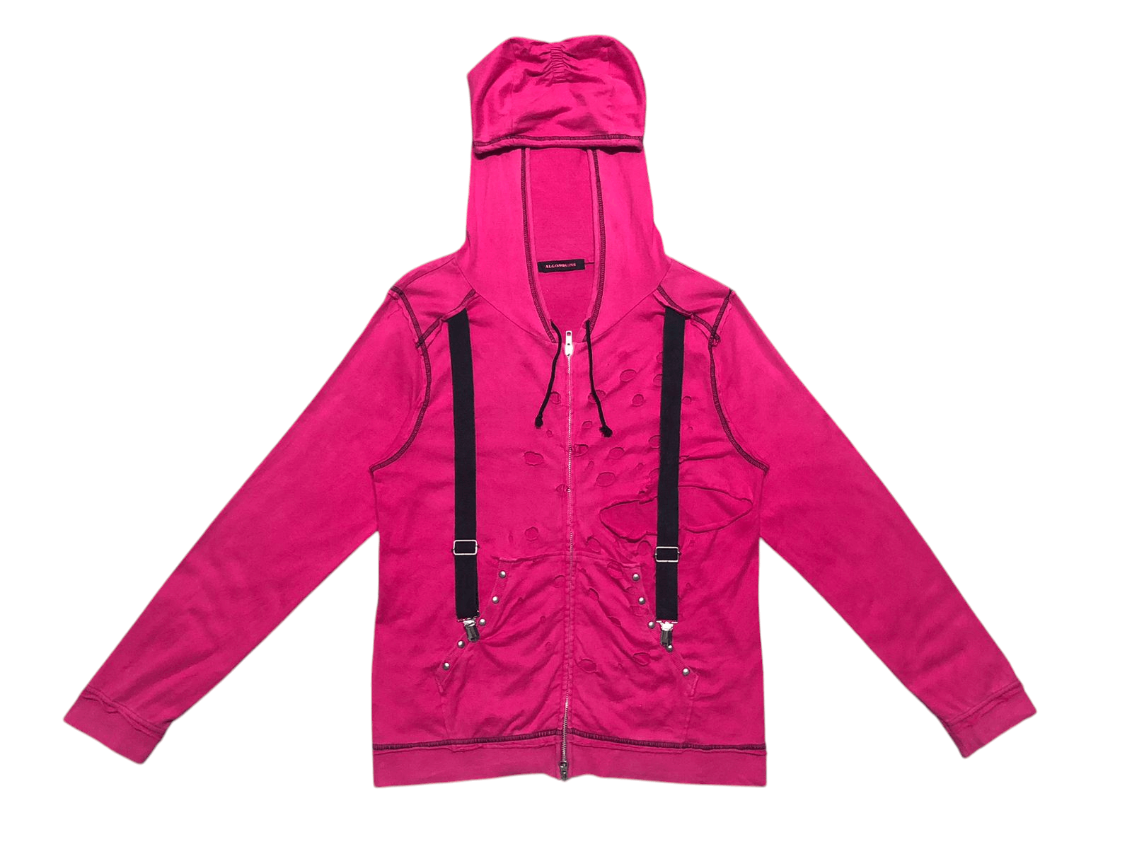 If Six Was Nine Algonquins PinkHoodie Zipper Seditionaries Style Distressed Size US M / EU 48-50 / 2 - 1 Thumbnail