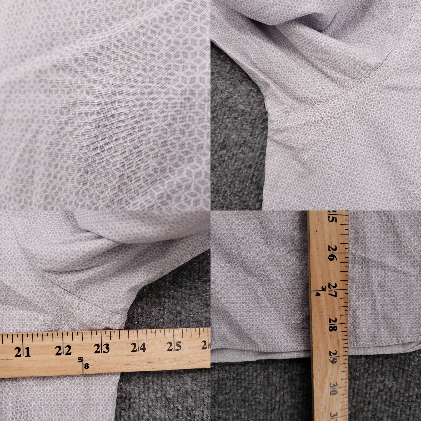 Michael Kors Michael Kors Dress Shirt Men L Large Button-Up Slim Geometric Long Sleeve Cotton Color Gray Size 42R - 8 Thumbnail