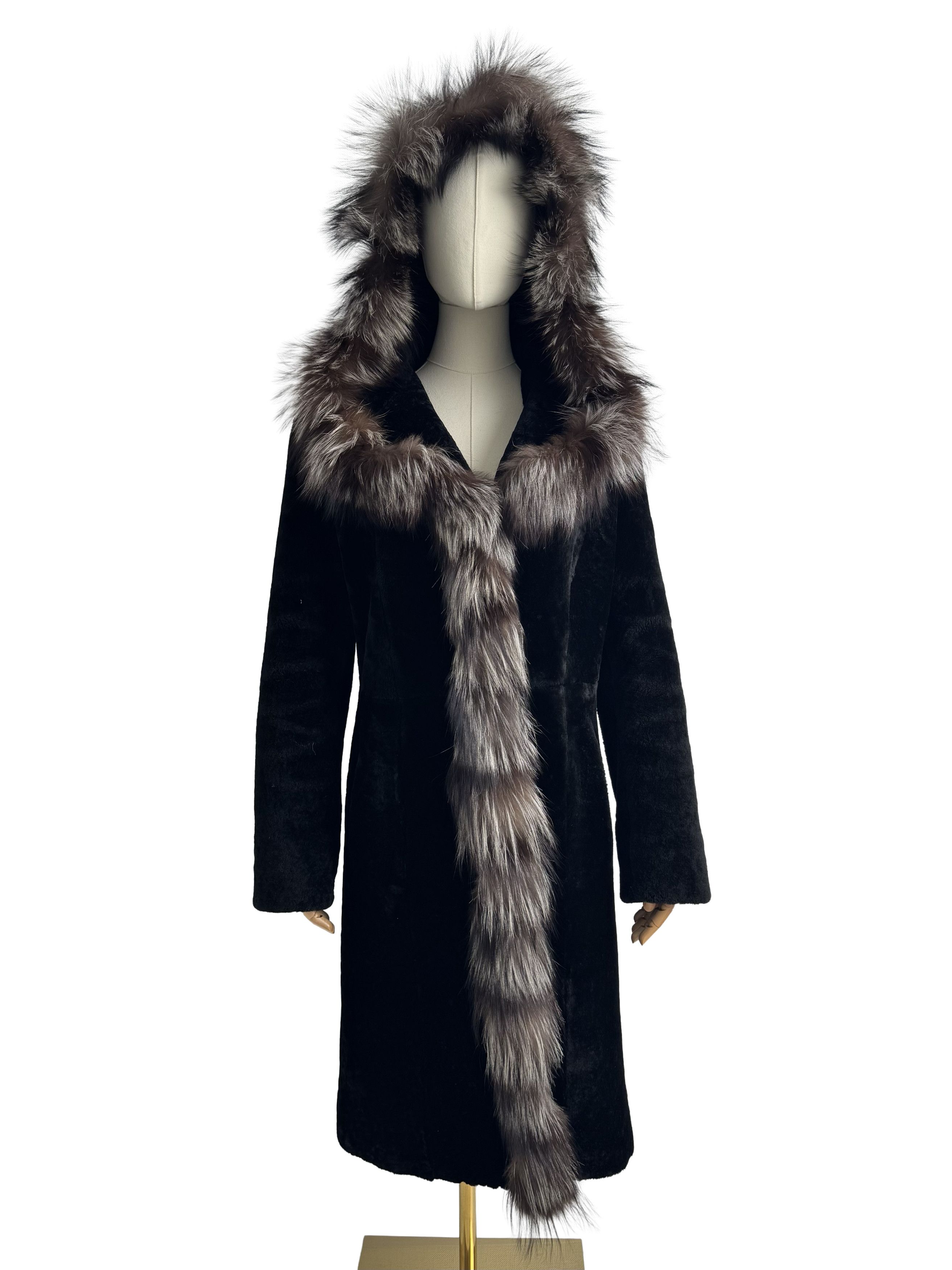 Vintage Vintage Real Lambskin Hooded Coat Size L / US 10 / IT 46 - 3 Thumbnail