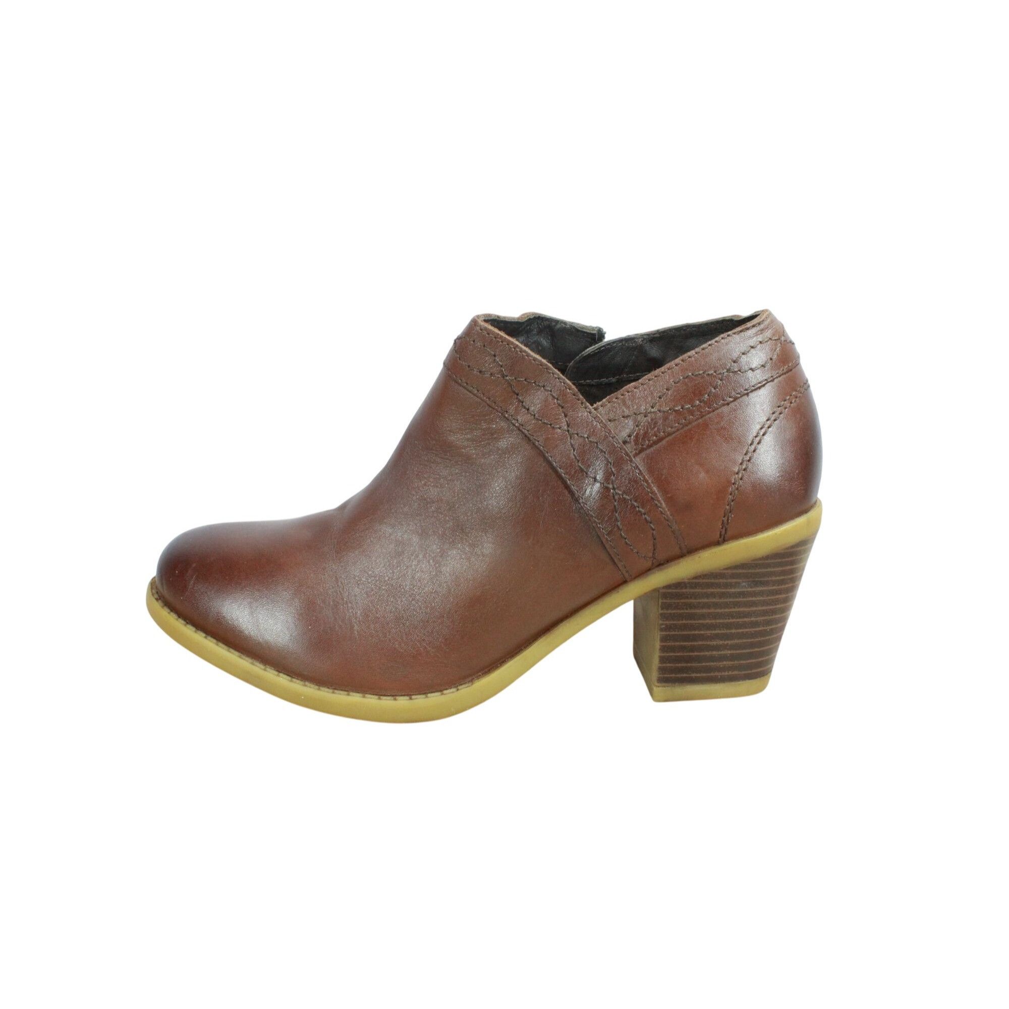 Other Earth Side Zip Notched Heel Brown Leather Ankle Bootie Women Size US 9.5 / IT 39.5 - 1 Thumbnail
