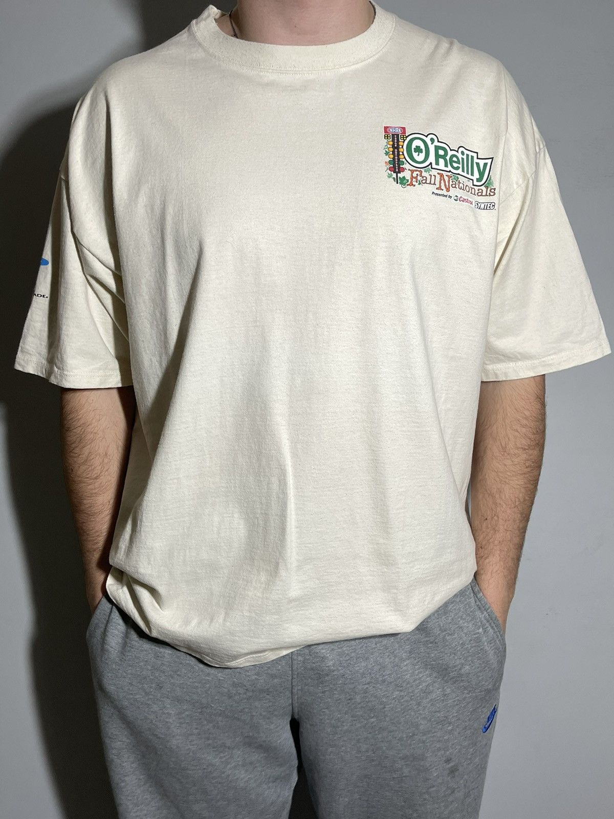Jerzees 2002 O'Reilly Fall Nations Drag Nascar Vintage T-shirt Size US XL / EU 56 / 4 - 5 Thumbnail