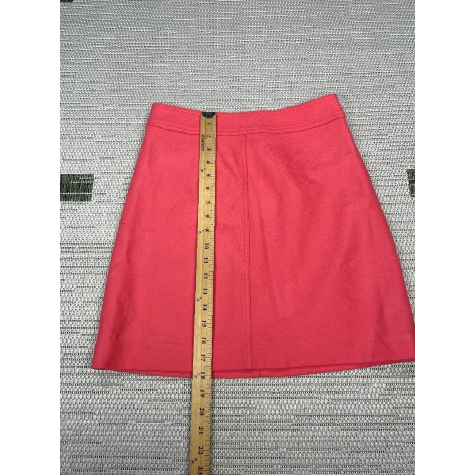 J.Crew J Crew Princess Double Serge Wool Mini Skirt Women 2 Pink Lined Pencil Back Zip Size 26" / US 2 / IT 38 - 3 Thumbnail