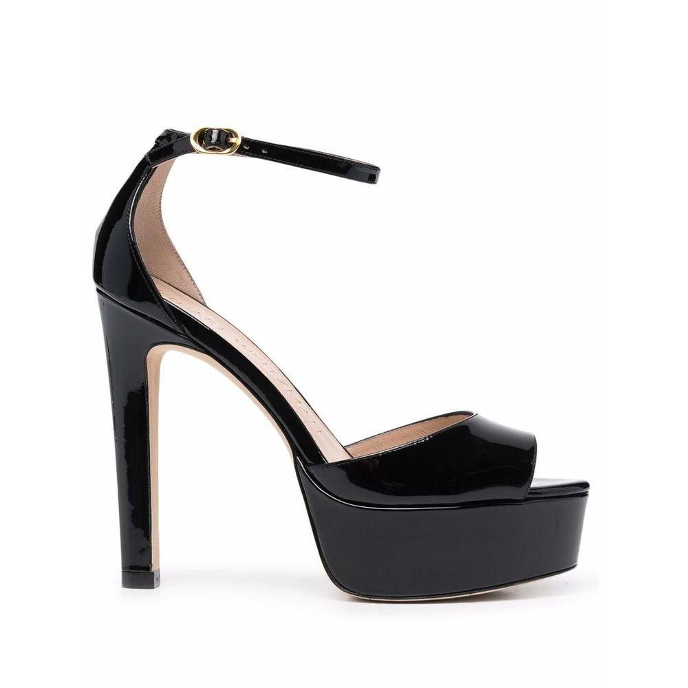 STUART WEITZMAN BLACK DISCO PLATFORM SANDAL SIZE 39