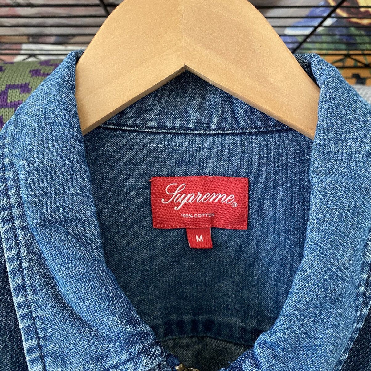 Supreme Supreme Vampire Denim Zip Up Shirt Blue 2018 Sean Cliver Size US M / EU 48-50 / 2 - 4 Thumbnail