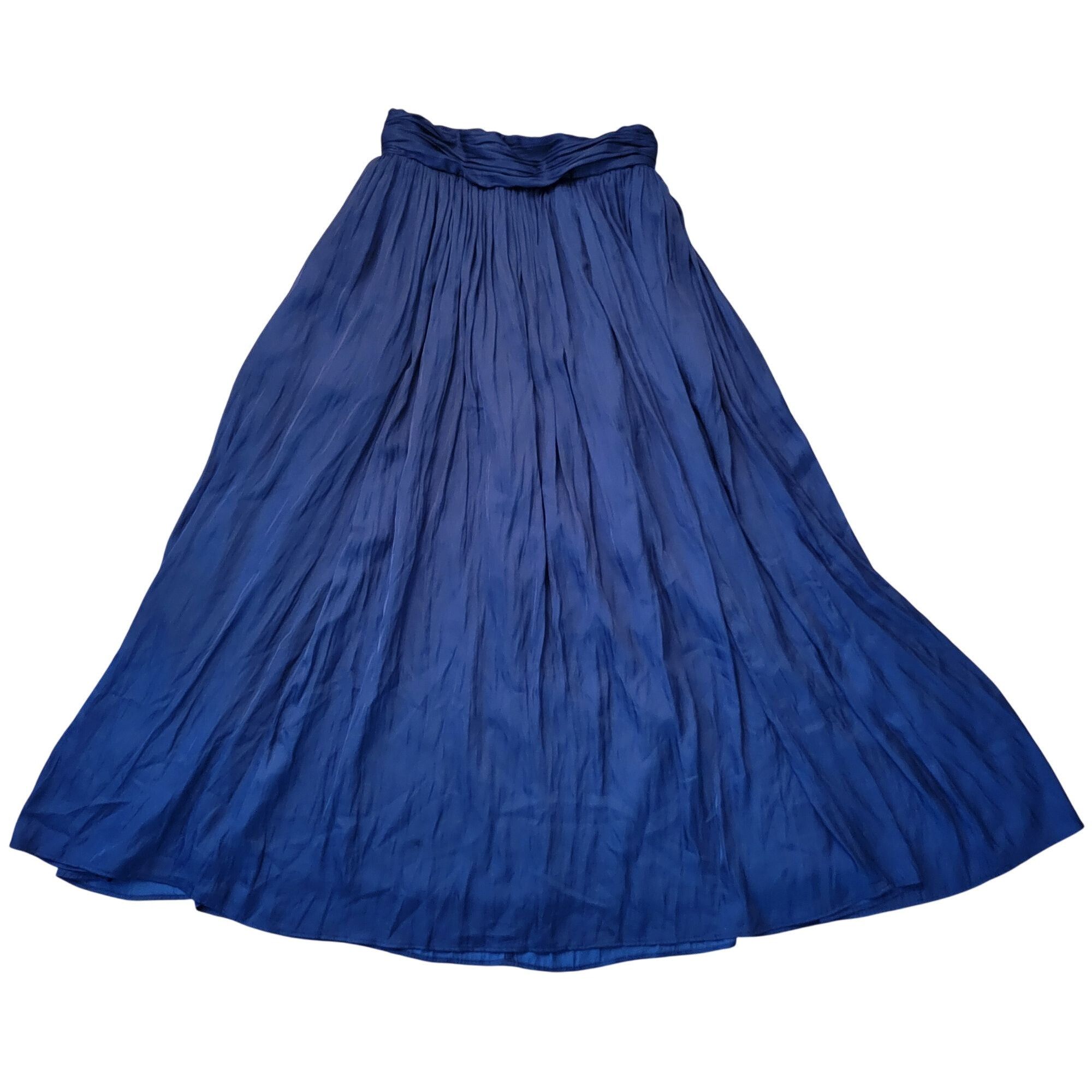 J.Crew J Crew Point Sur Navy Blue Pleated Maxi Skirt 6 Formal Elega Size 28" / US 6 / IT 42 - 1 Thumbnail
