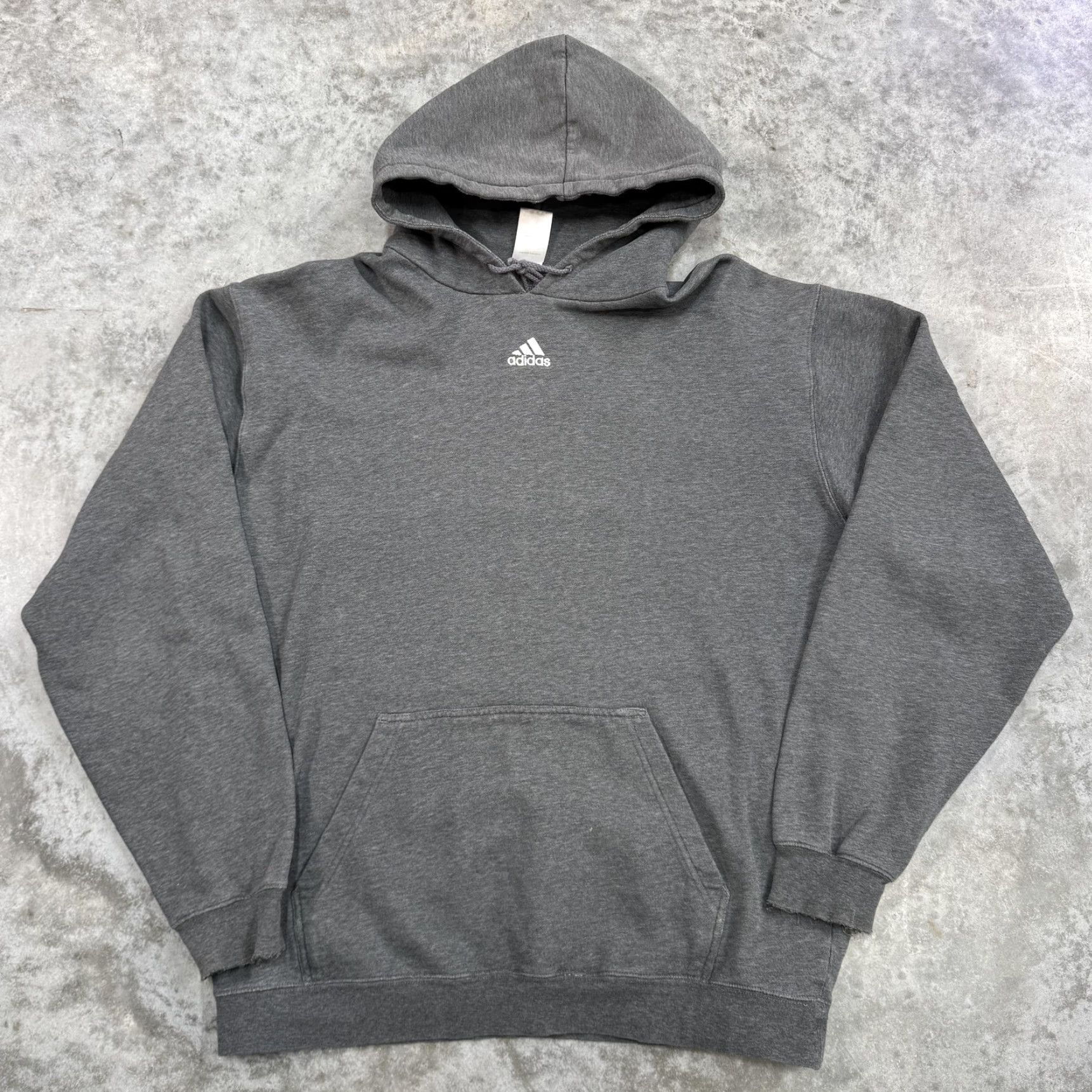 Adidas VINTAGE adidas Hoodie Mens XL Gray Pullover Sweatshirt Faded Distressed 90s y2k Logo Pockets Hooded Solid Size US XL / EU 56 / 4 - 2 Thumbnail