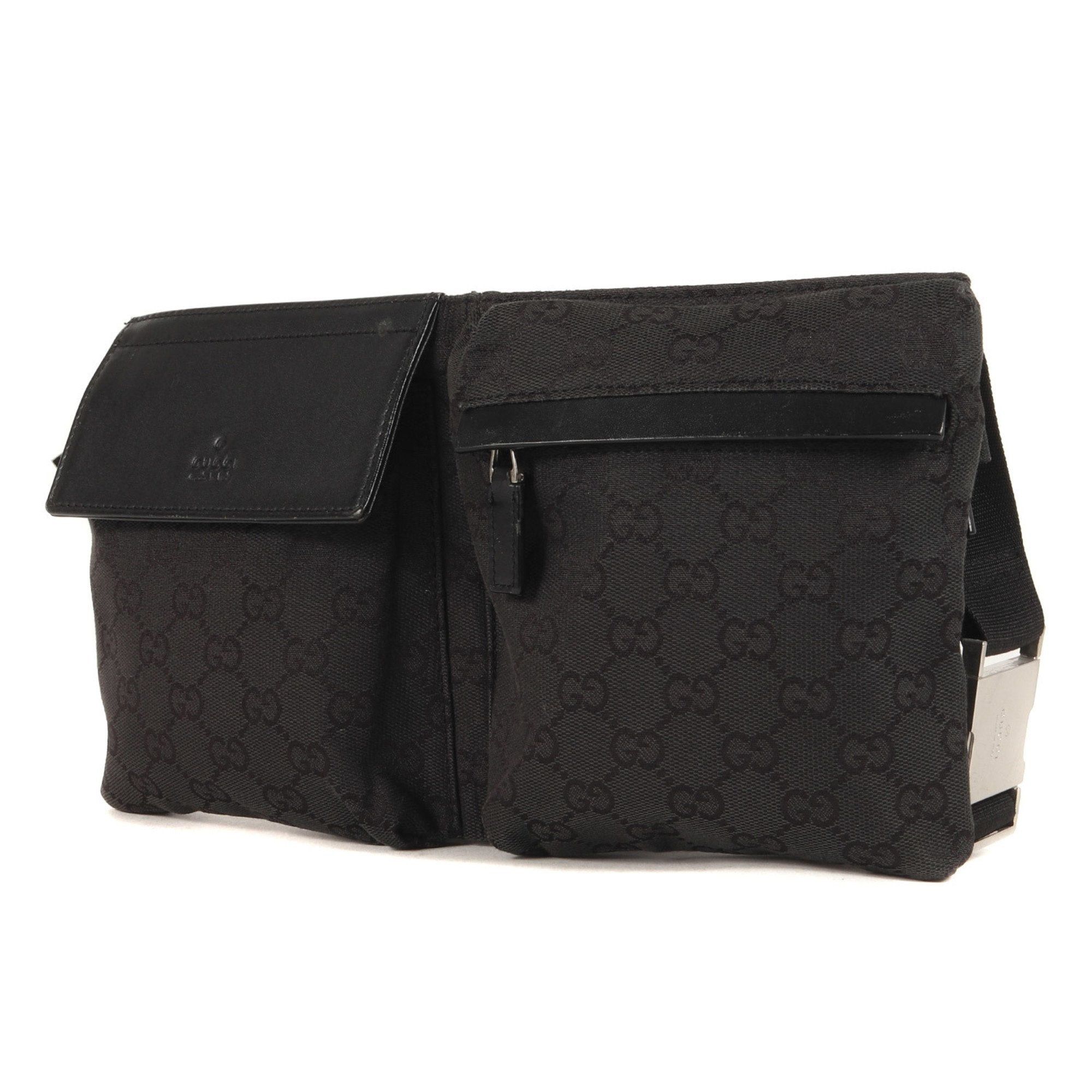 image of Gucci GG Canvas Body Bag [018-1621 200047] Waist Pouch Black, Women's