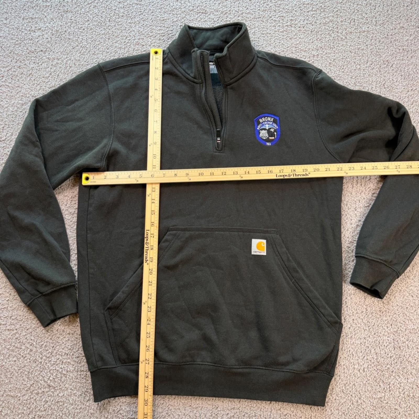 Carhartt Carhartt Bronx Anti-Crime Unit Mens Black Quarter Sweatshirt Size US M / EU 48-50 / 2 - 2 Thumbnail