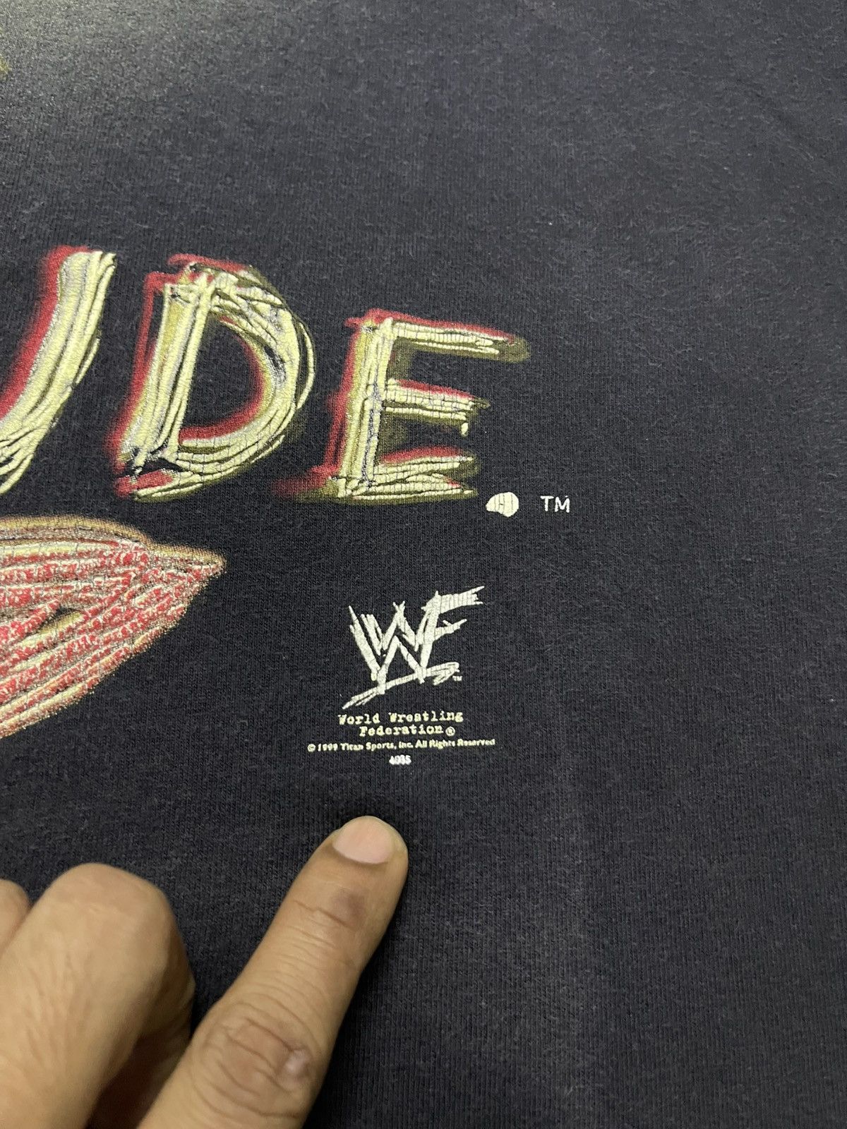 Vintage VINTAGE 1999 WWF ATTITUDE “COME GET SOME” SUN FADED TEES Size US L / EU 52-54 / 3 - 7 Thumbnail