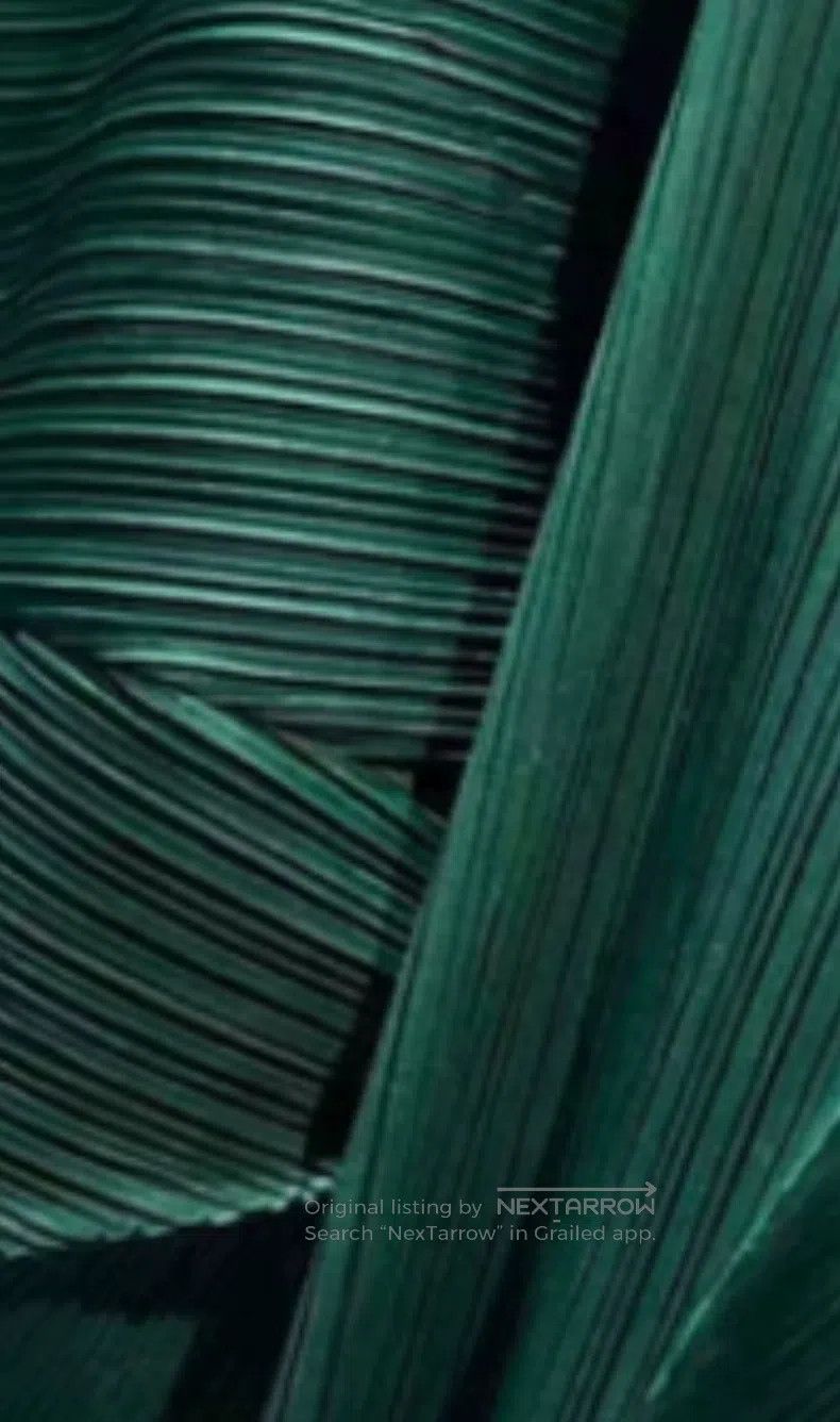 Issey Miyake Issey Miyake size:3 Irregular Dark Green Midi Skirt Size 22" - 9 Thumbnail
