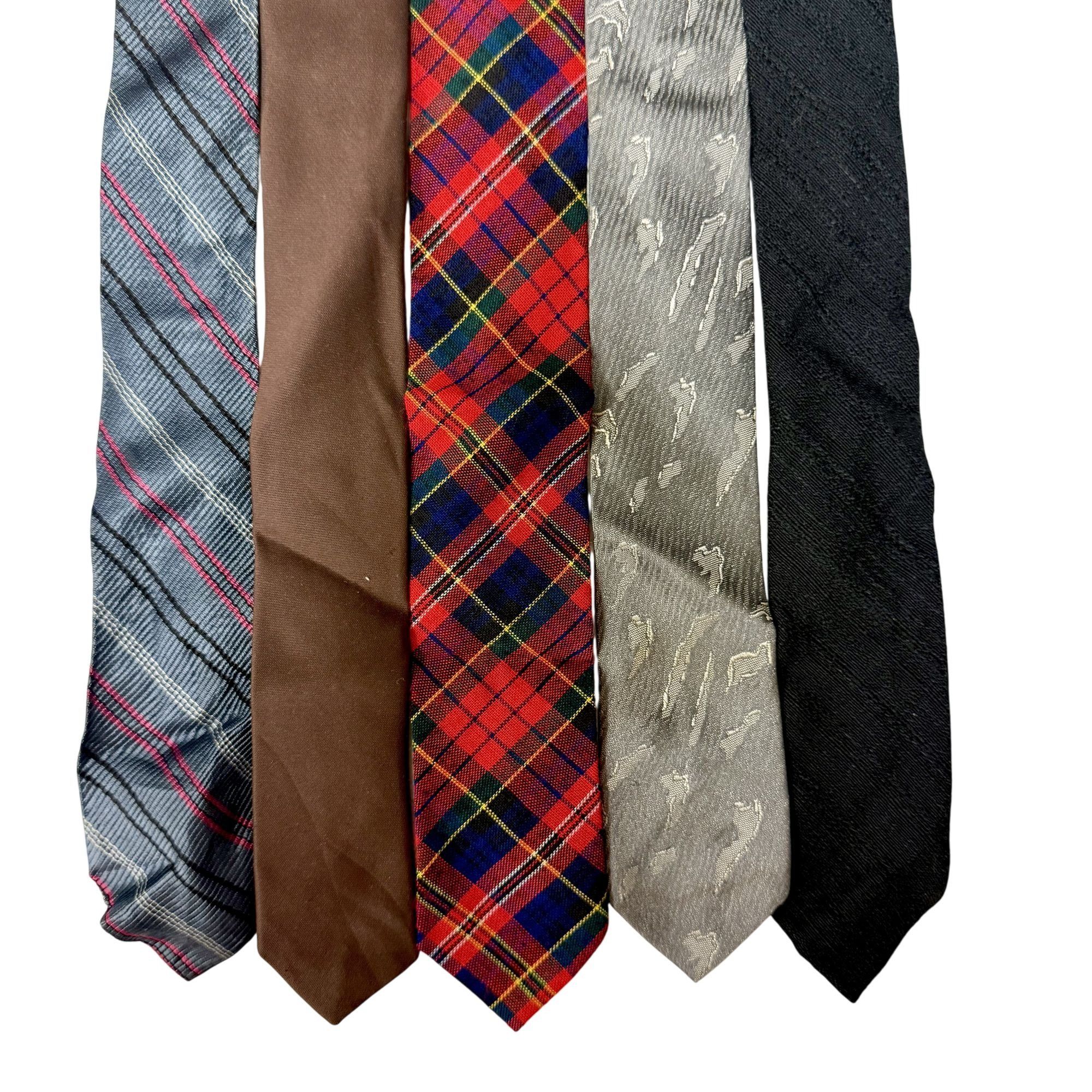 Other 5 pc 50 60's ROCKABILLY Necktie LOT SKINNY Thin SWING Ties Size ONE SIZE - 1 Thumbnail
