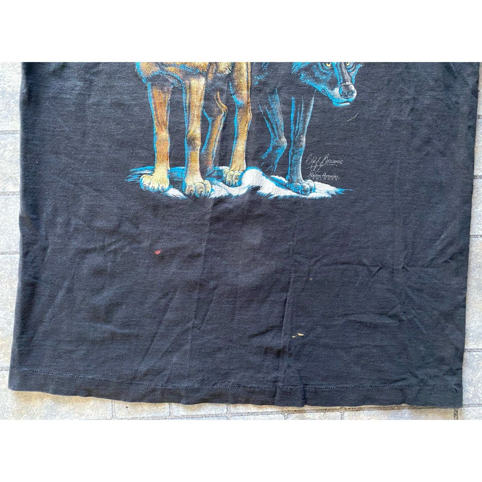 Fruit Of The Loom VINTAGE Fruit Of The Loom T-Shirt Men’s XL Black Short Sleeve Wolf Canada Animals Nature Size US XL / EU 56 / 4 - 2 Thumbnail