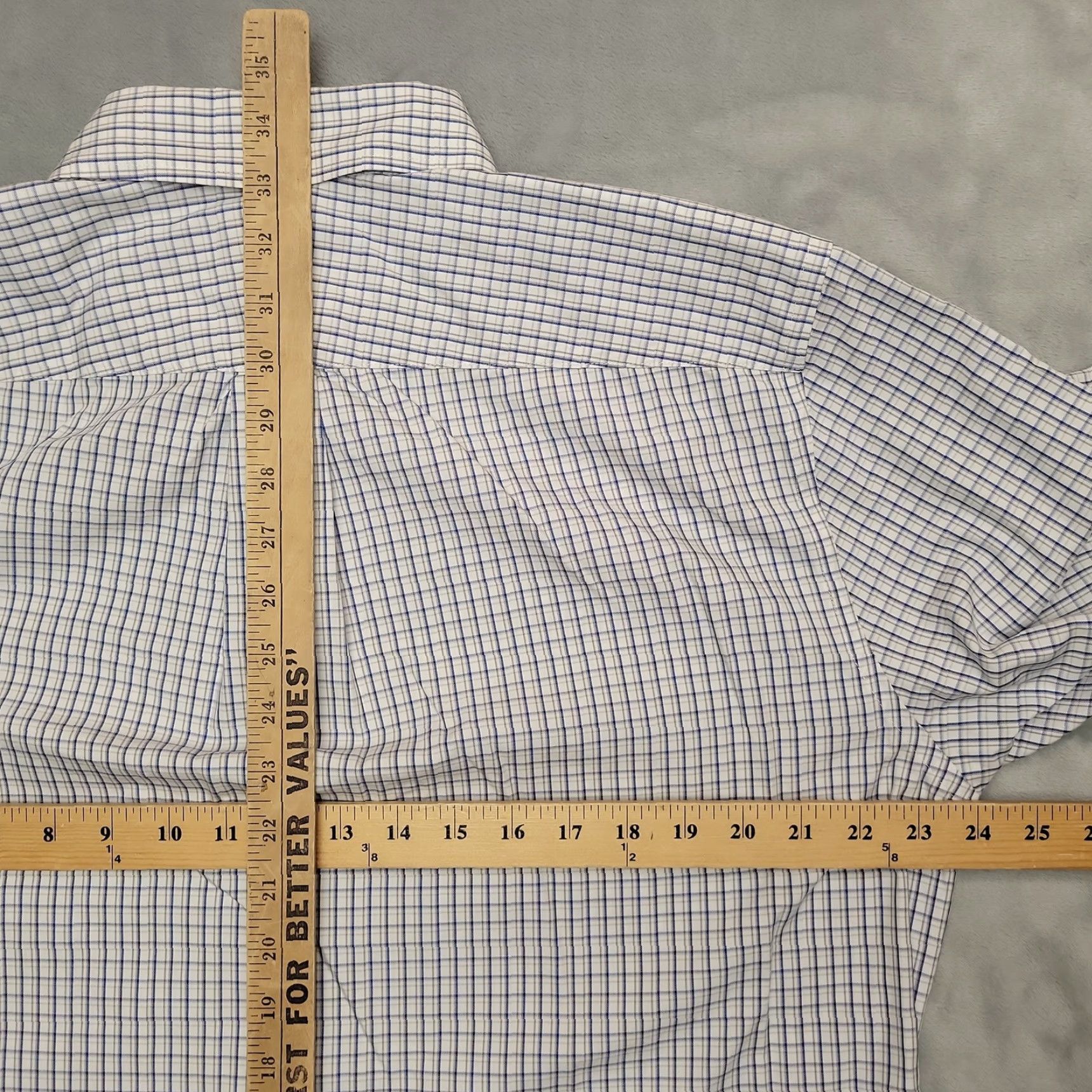 Lands' End Lands End Men Shirt 16.5 36 Tall Blue No Iron Pinpoint Oxford Button Down Dress Shirt Mens Blue 16.5 36 Tall Button-Up Casual Business Regular Fit Size 46R - 7 Thumbnail