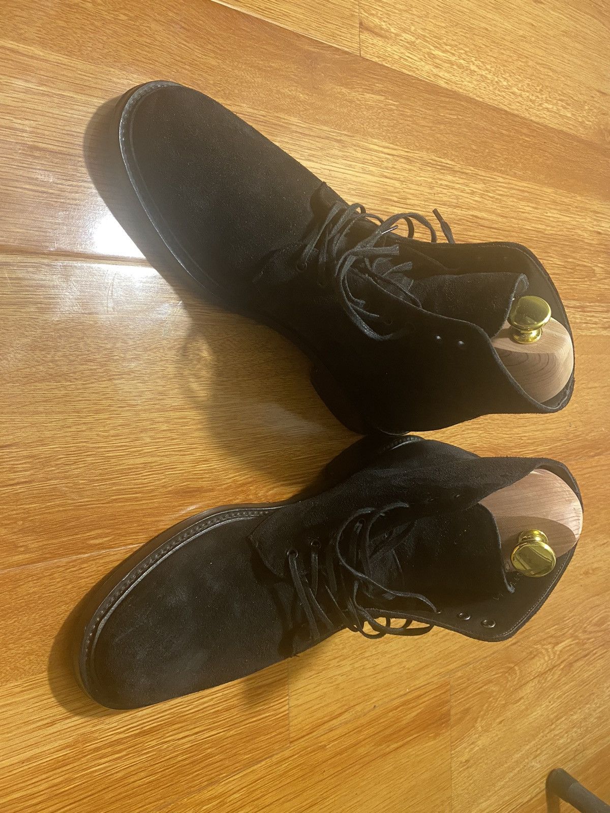Saint Laurent Paris Black Suede Lace-Up Saint Laurent Boots Size US 8 / EU 41 - 1 Thumbnail