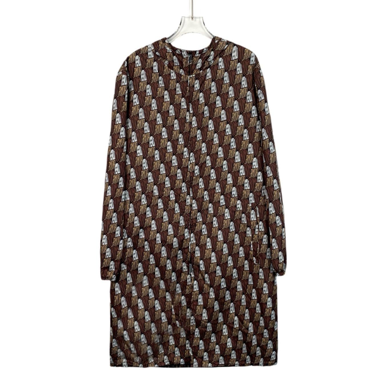 Fendi Fendi Roma Brown Full Logo Print Hooded Jacket 46/S Zipper C Size S / US 4 / IT 40 - 1 Thumbnail