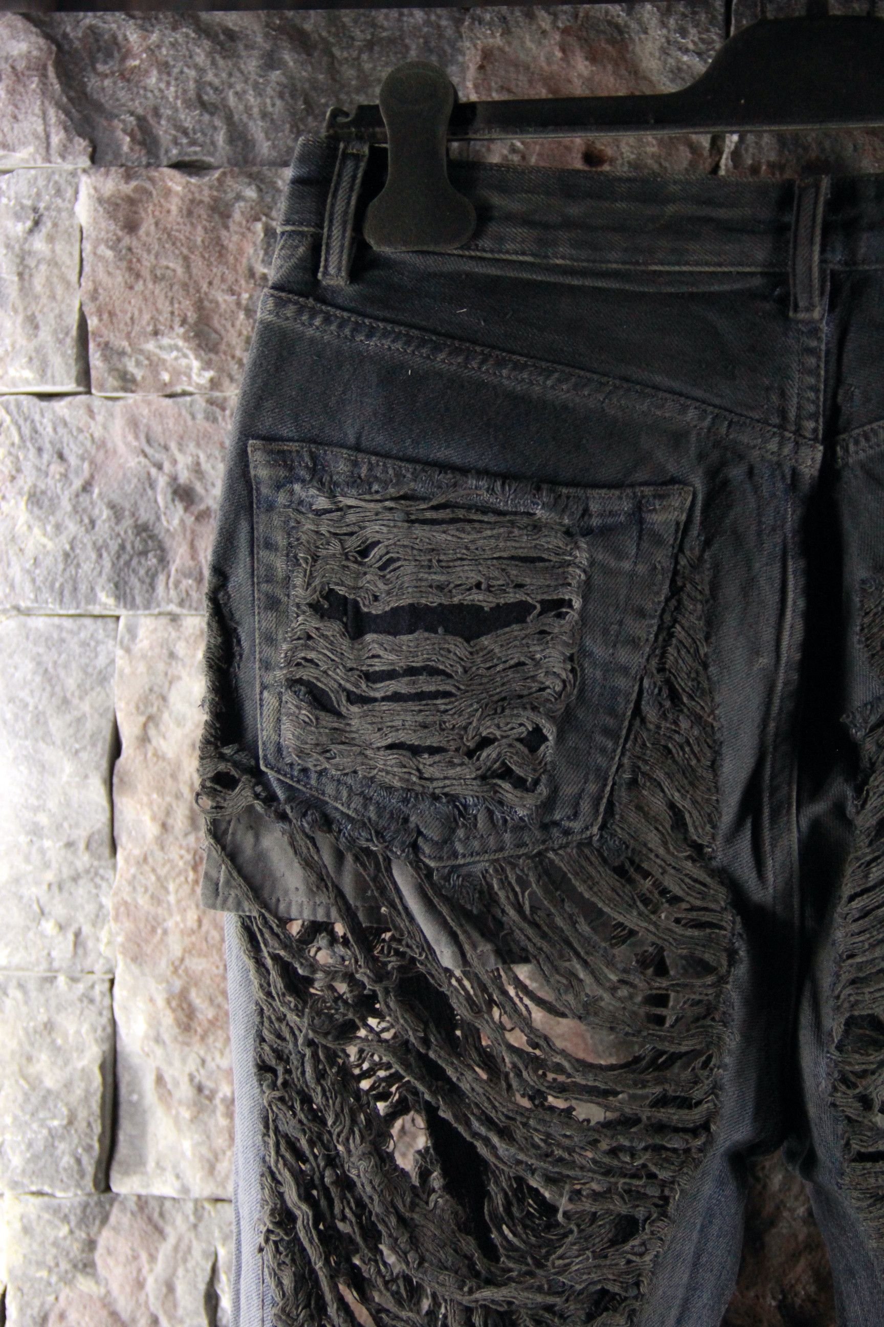 Rick Owens Drkshdw Rick Owens Bela Shredded Wide Leg Jeans Size US 33 - 5 Thumbnail