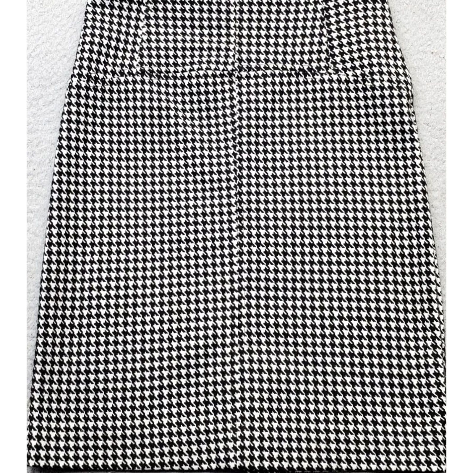 Vintage New York & Company Skirt Womens 0 Multi Houndstooth Back Zip Pencil Straight Size 25" / US 0 / IT 36 - 2 Thumbnail
