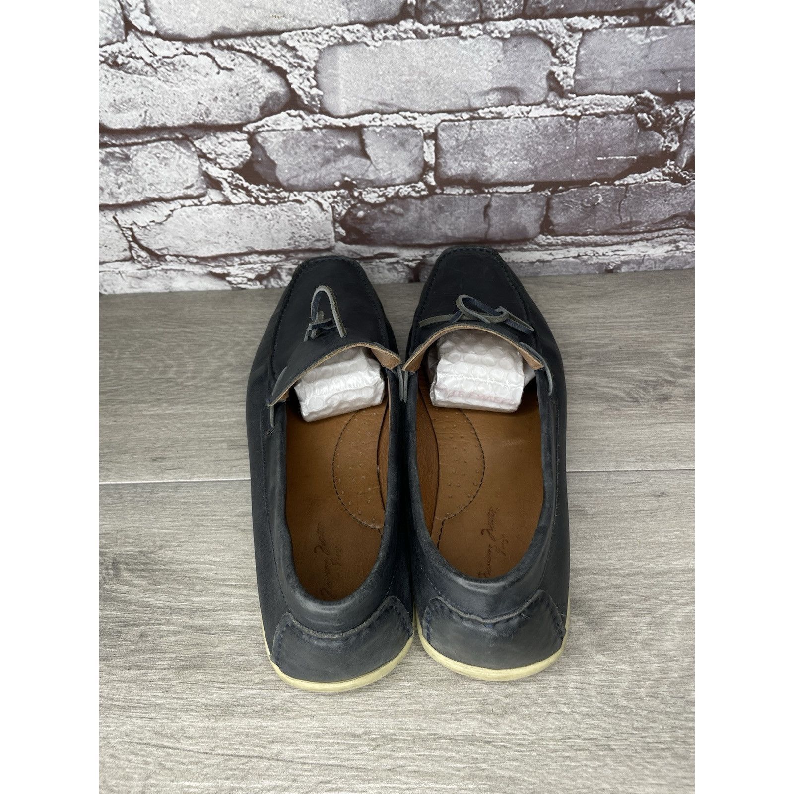 Massimo Matteo MASSIMO MATTEO Navy Blue Leather Casual Moc Driving Loafers Size US 12 / EU 45 - 7 Thumbnail