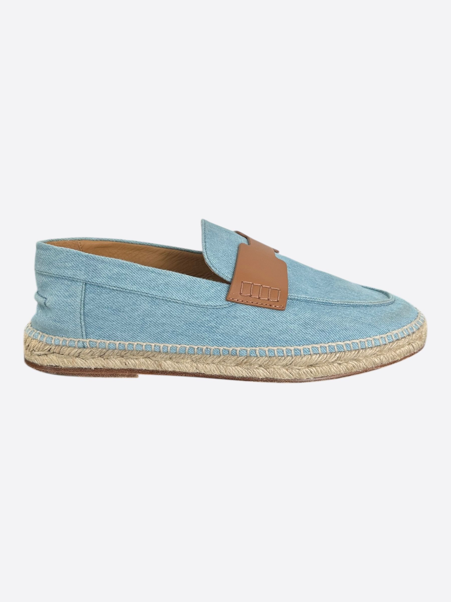 Hermes Hermes Blue & Brown Trip Espadrilles Size US 10 / EU 43 - 1 Thumbnail