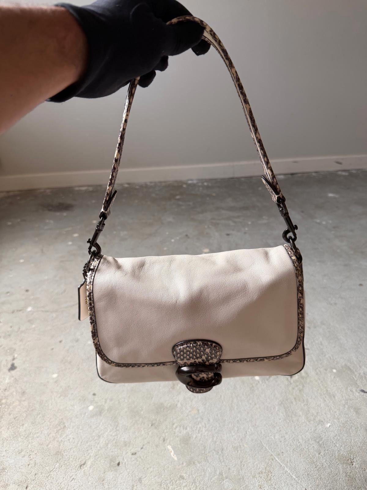 Coach Coach Tabby Snakeskin Leather Shoulder Bag White Size ONE SIZE - 7 Thumbnail