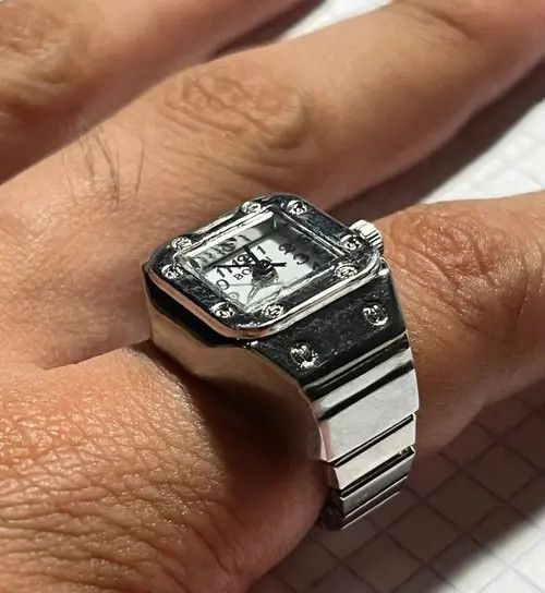 Jewelry Mini Elastic Strap Watch Adjustable Ring Size ONE SIZE - 4 Thumbnail