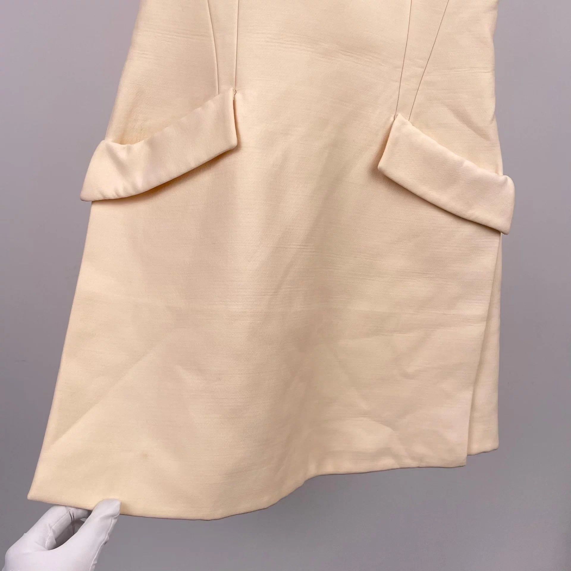 Dior Dior pale yellow wool silk dress 34 Size XS / US 0-2 / IT 36-38 - 6 Thumbnail