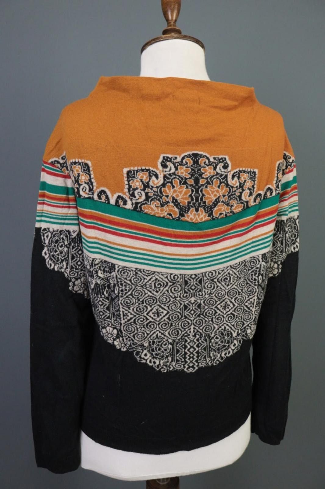 Designer Ivko Pullover Intarsia Pattern Knit Wool Sweater Size 38 / M Size M / US 6-8 / IT 42-44 - 12 Thumbnail