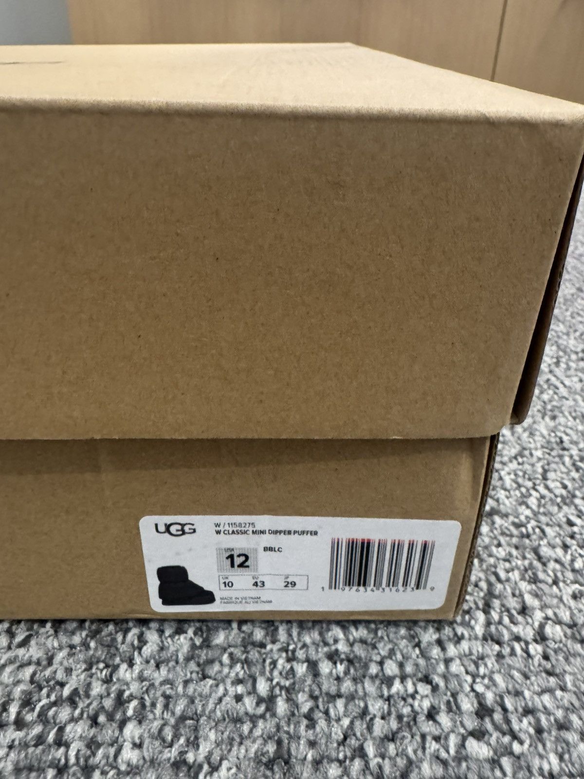 Ugg UGG Classic Mini Dipper Puffer Boot Black (Women's) Size US 12 / IT 42 - 2 Thumbnail