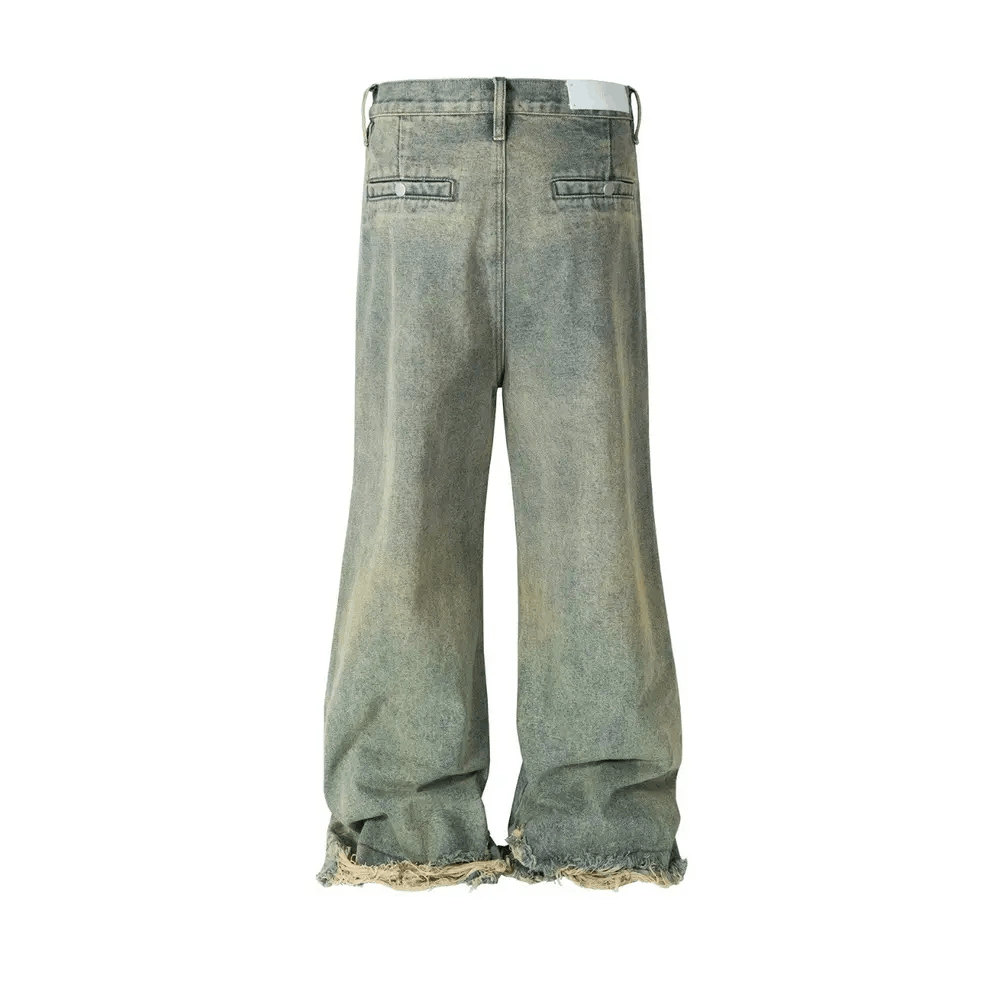 Jean Vintage street hip-hop washed and faded micro flare jeans Size US 34 / EU 50 - 2 Thumbnail