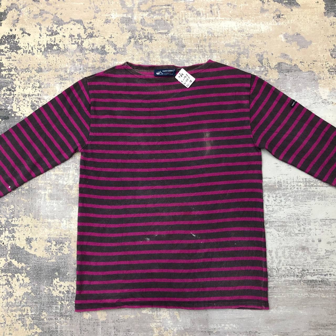 Saint James T86 SAINT JAMES STRIPED DISTRESSED LONG SLEEVE TEE Size US M / EU 48-50 / 2 - 1 Thumbnail