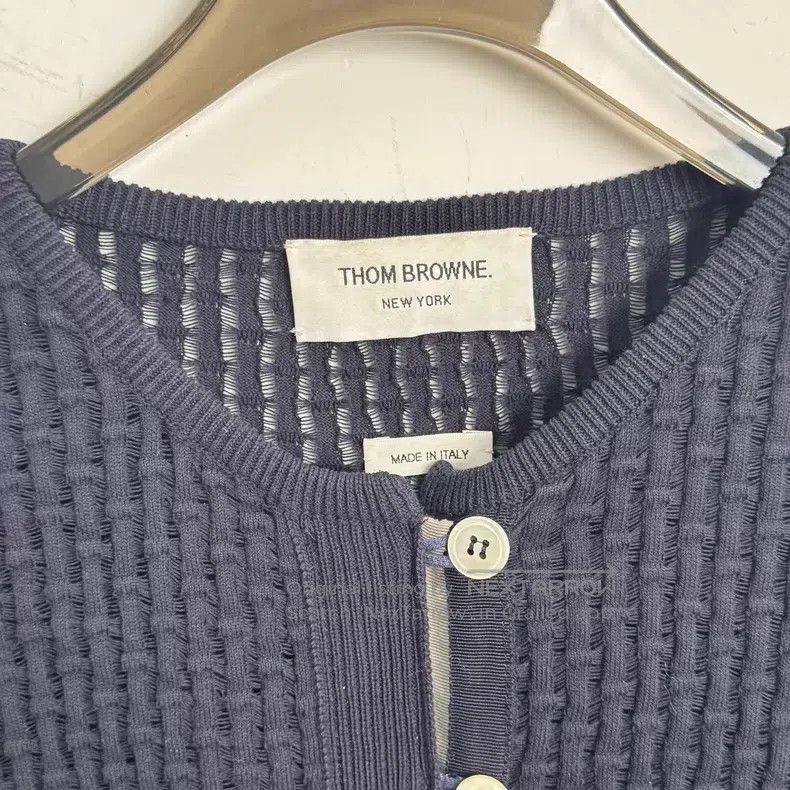 Thom Browne Thom Browne Navy Striped Ribbed Knit Cardigan Size US XXS / EU 40 - 2 Thumbnail