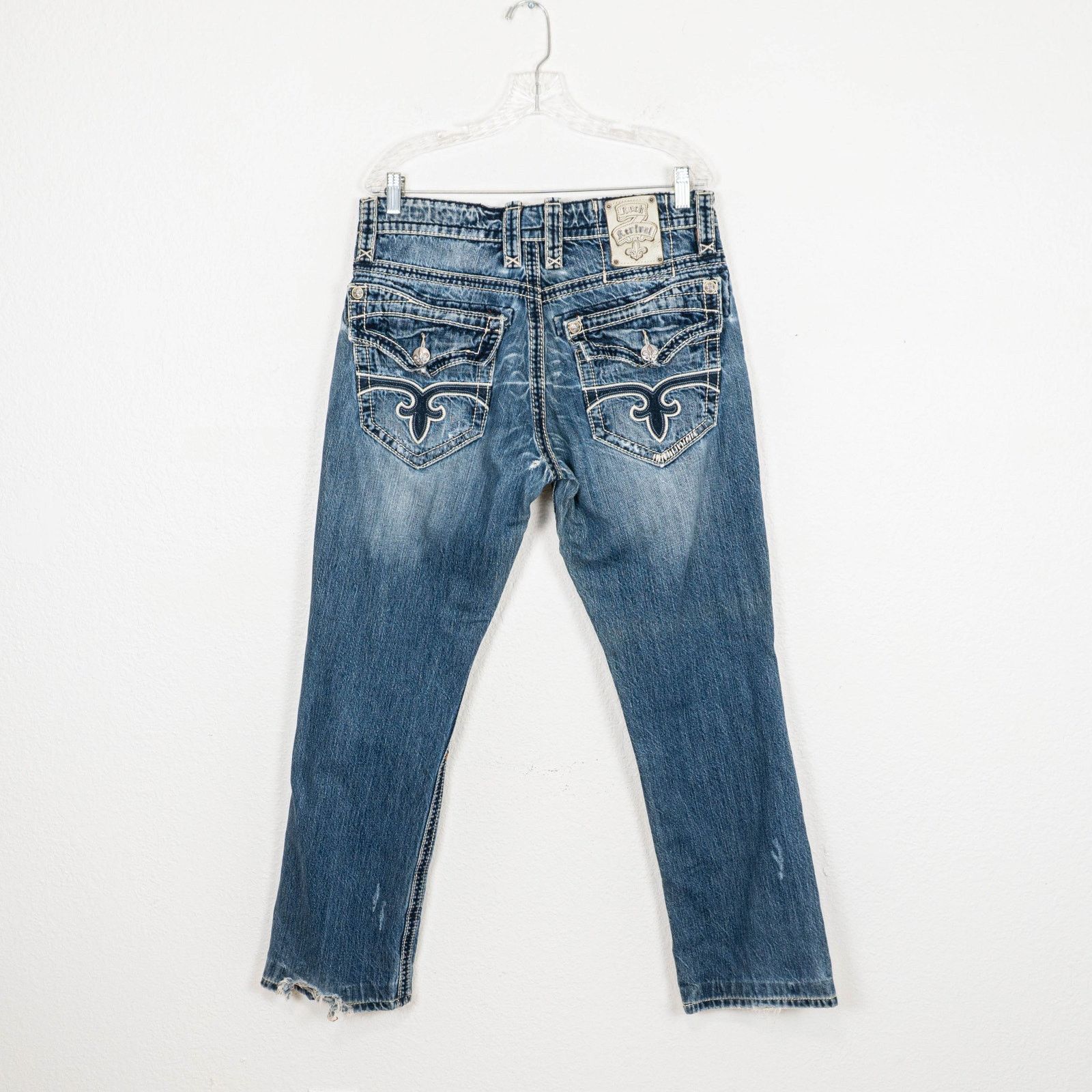 Rock Revival Rock Revival Ethan Straight Denim Jeans ripped Distressed 33 Size US 33 - 3 Thumbnail