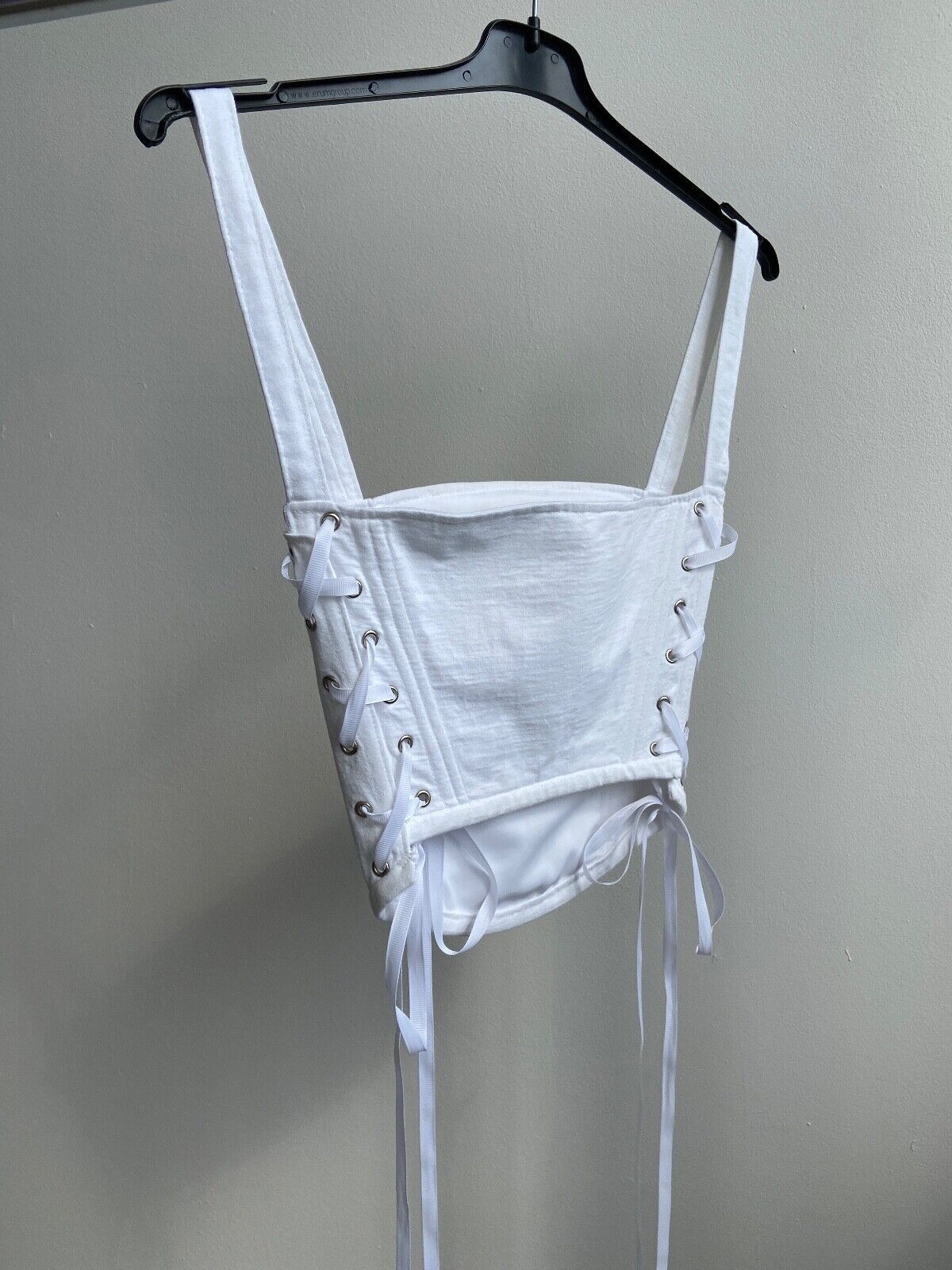 Handmade Handmade Hard Rock Cafe White Women's Tank Crop Top Corset Size S / US 4 / IT 40 - 5 Thumbnail