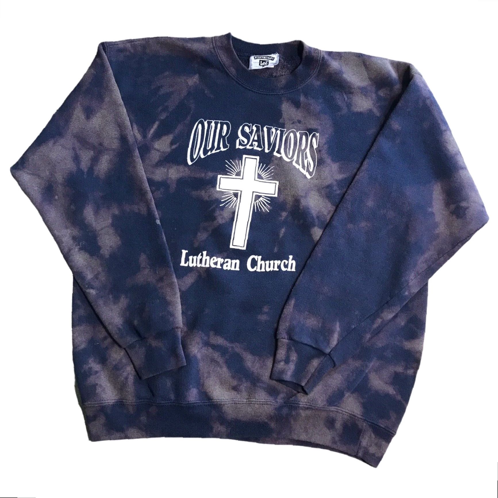 Lee VINTAGE Lee Sweatshirt Crewneck XL Blue Tie Dye Graphic West Haven Church 80s 90s Men Mens Size US XL / EU 56 / 4 - 2 Thumbnail