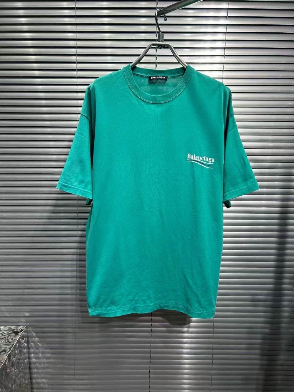 Balenciaga Balenciaga Wave Logo T-Shirt Green Size M Size US M / EU 48-50 / 2 - 1 Thumbnail