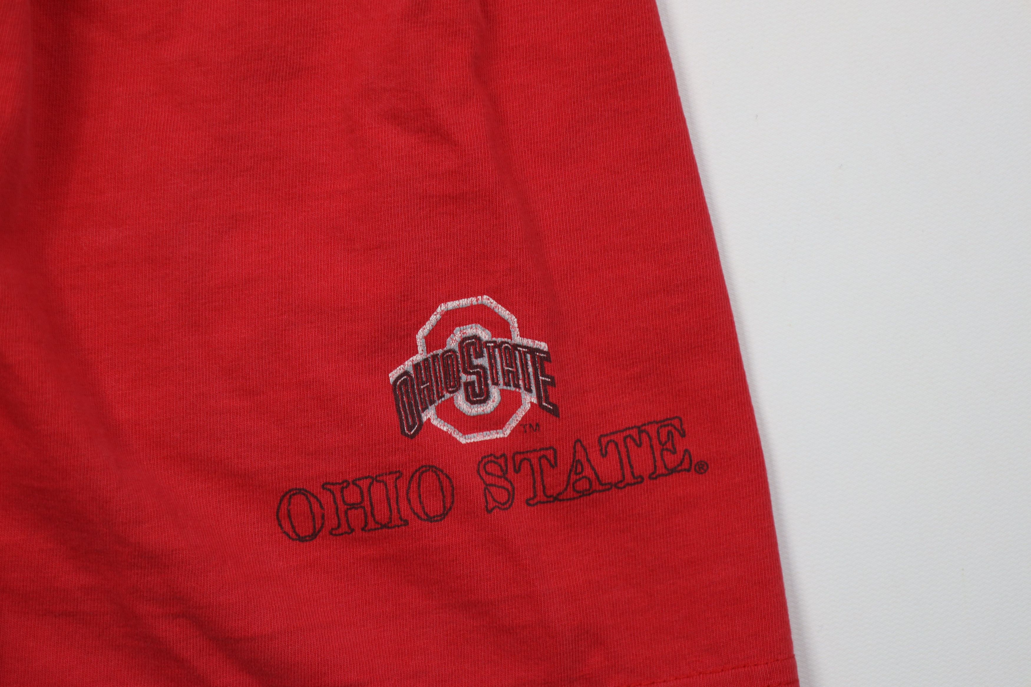 Vintage Vintage 90s Ohio State University Above Knee Shorts Red USA Size US 32 / EU 48 - 5 Thumbnail