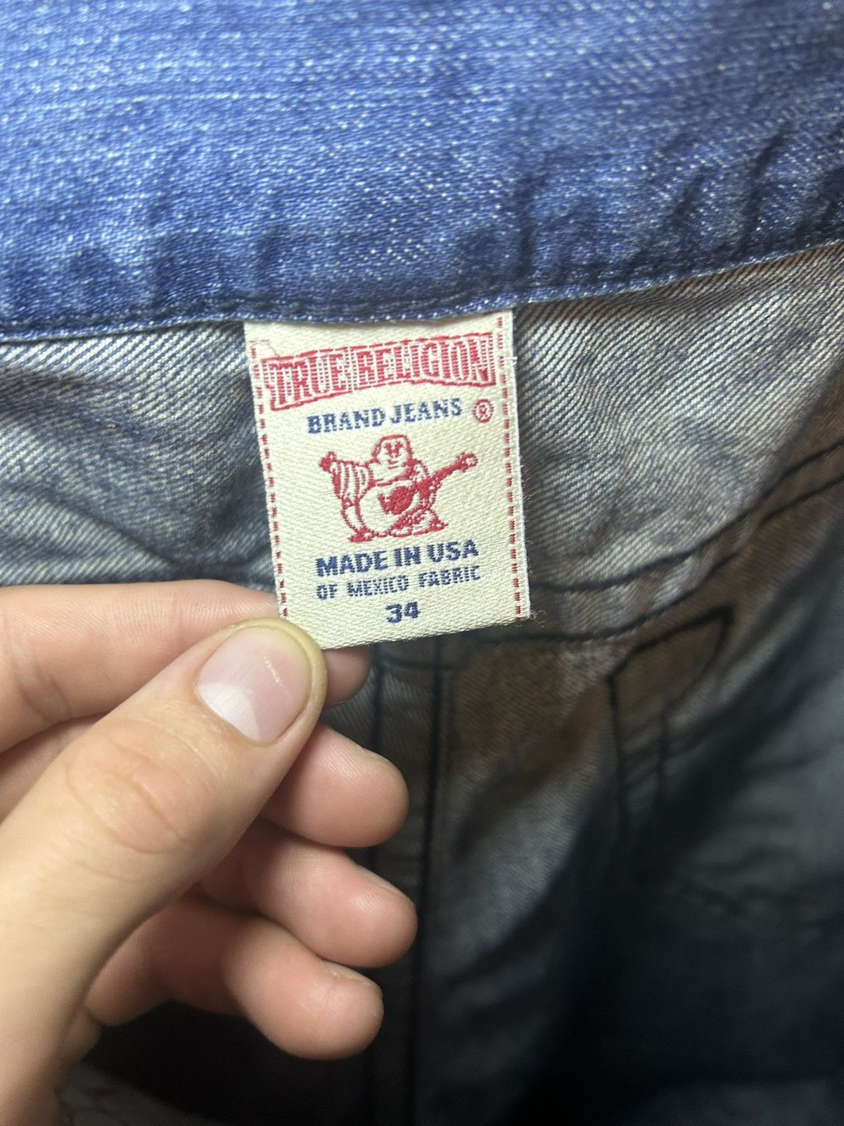True Religion Vintage True Religion multi stitch logo straight blue jeans Size US 34 / EU 50 - 3 Thumbnail