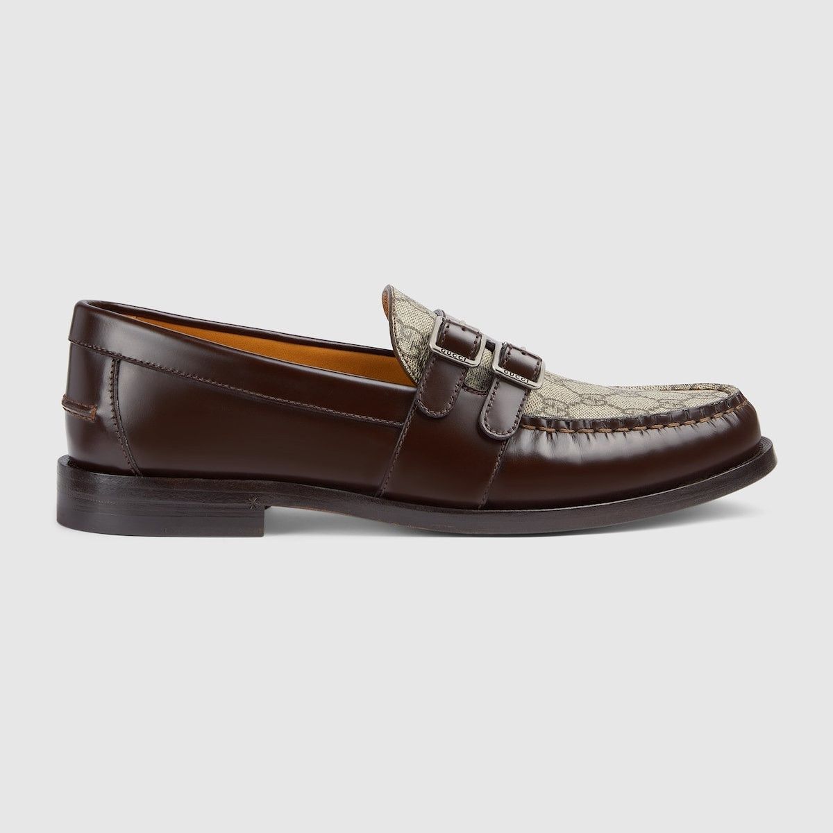 Gucci o1s1wg110125 Buckle Loafers With GG in Dark Brown Size US 14 / EU 47 - 1 Thumbnail